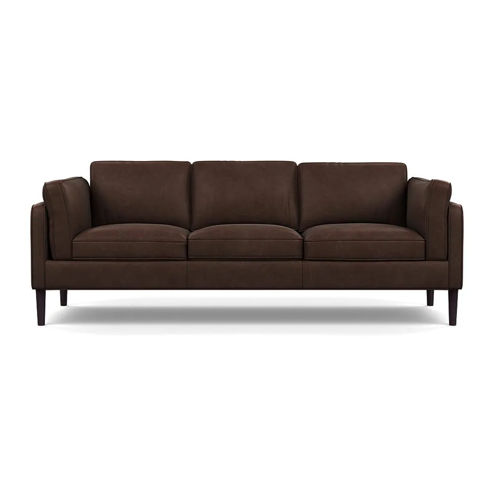 Heal's Sonno 4 Seater Heritage Leather Chestnut 2064 Wenge Black Feet 1