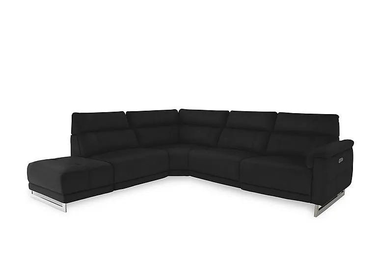Moet Leather Power Recliner Chaise End Left Hand Facing Corner Sofa with Telescopic Headrests - Sofas and Armchairs - In Time for Christmas