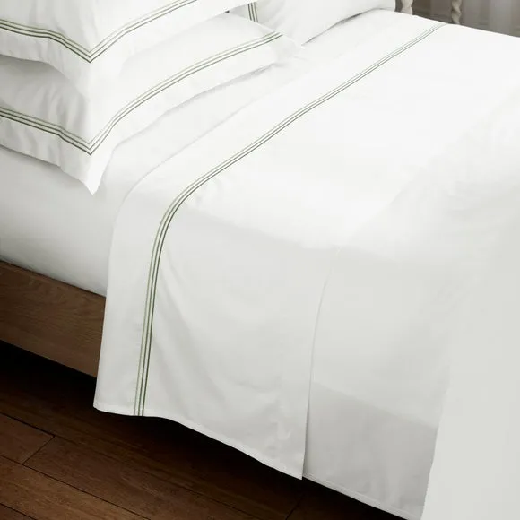 Dorma Rovello Embroidery 100% Cotton Flat Sheet 1
