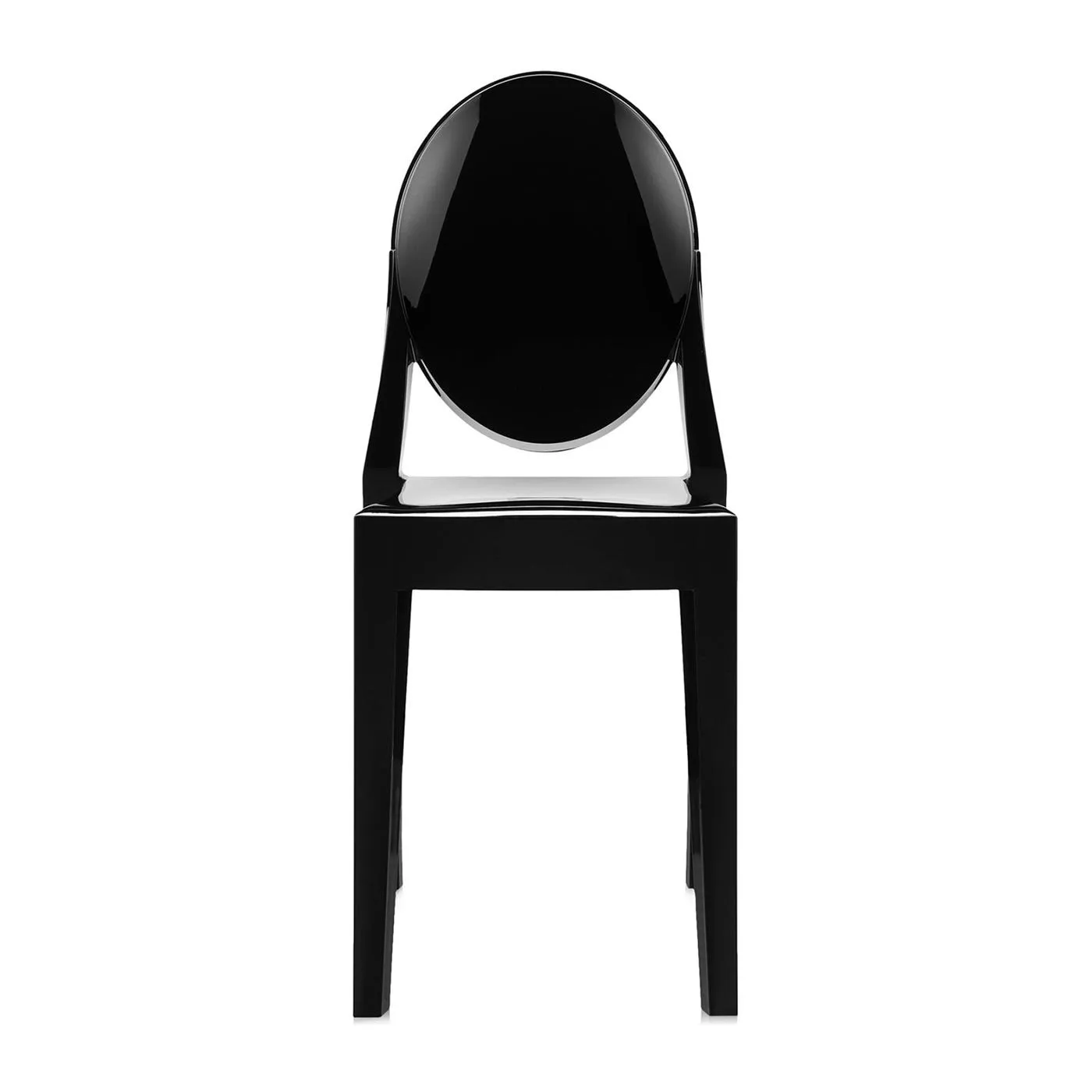 Kartell Victoria Ghost Chair Solid Black Set of 2