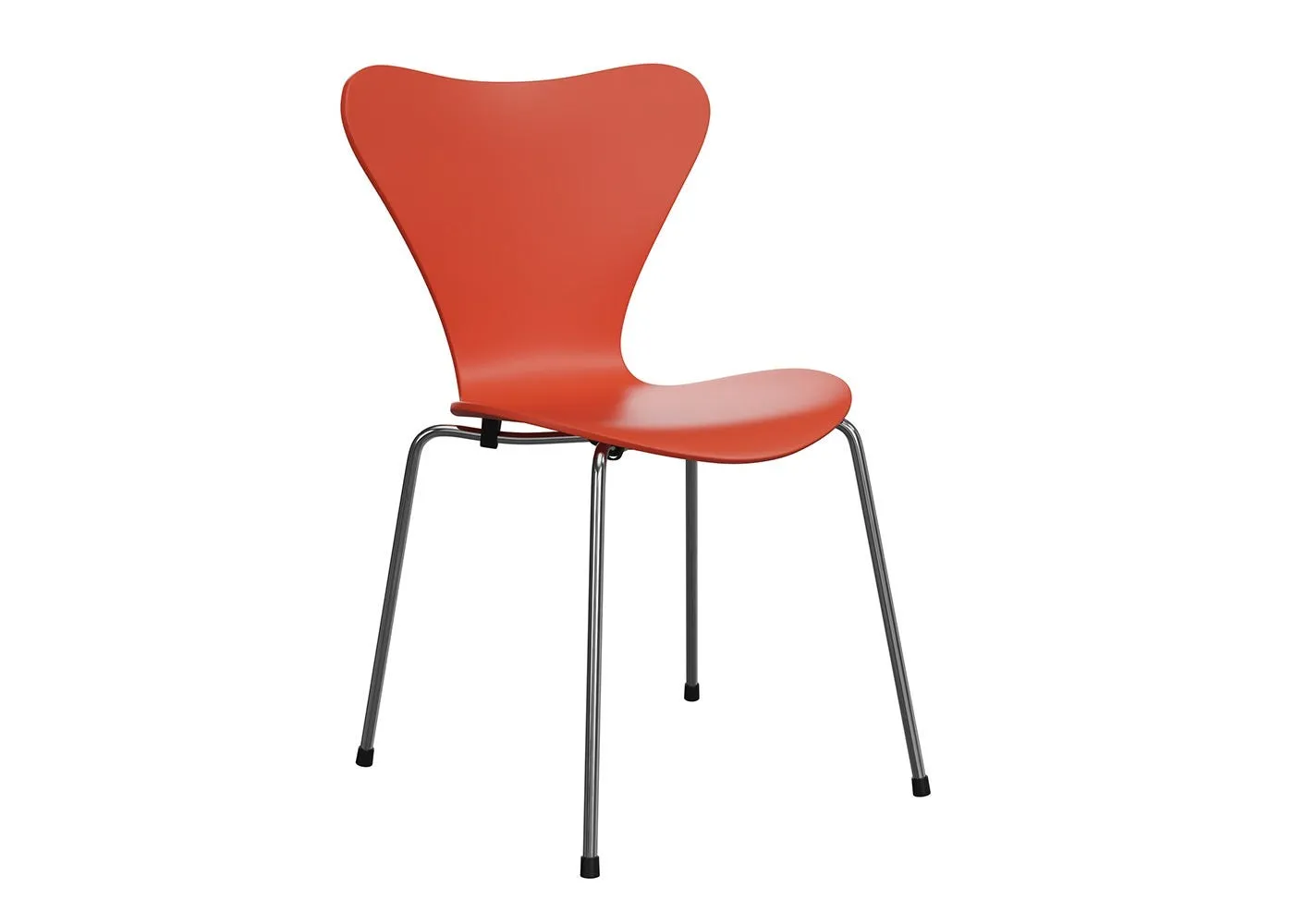 Fritz Hansen Series 7 x Verner Panton Orange Chrome Legs