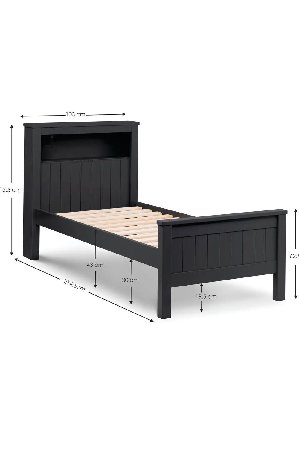 Julian Bowen Maine Bookcase Bed with Underbed Trundle in Black 4