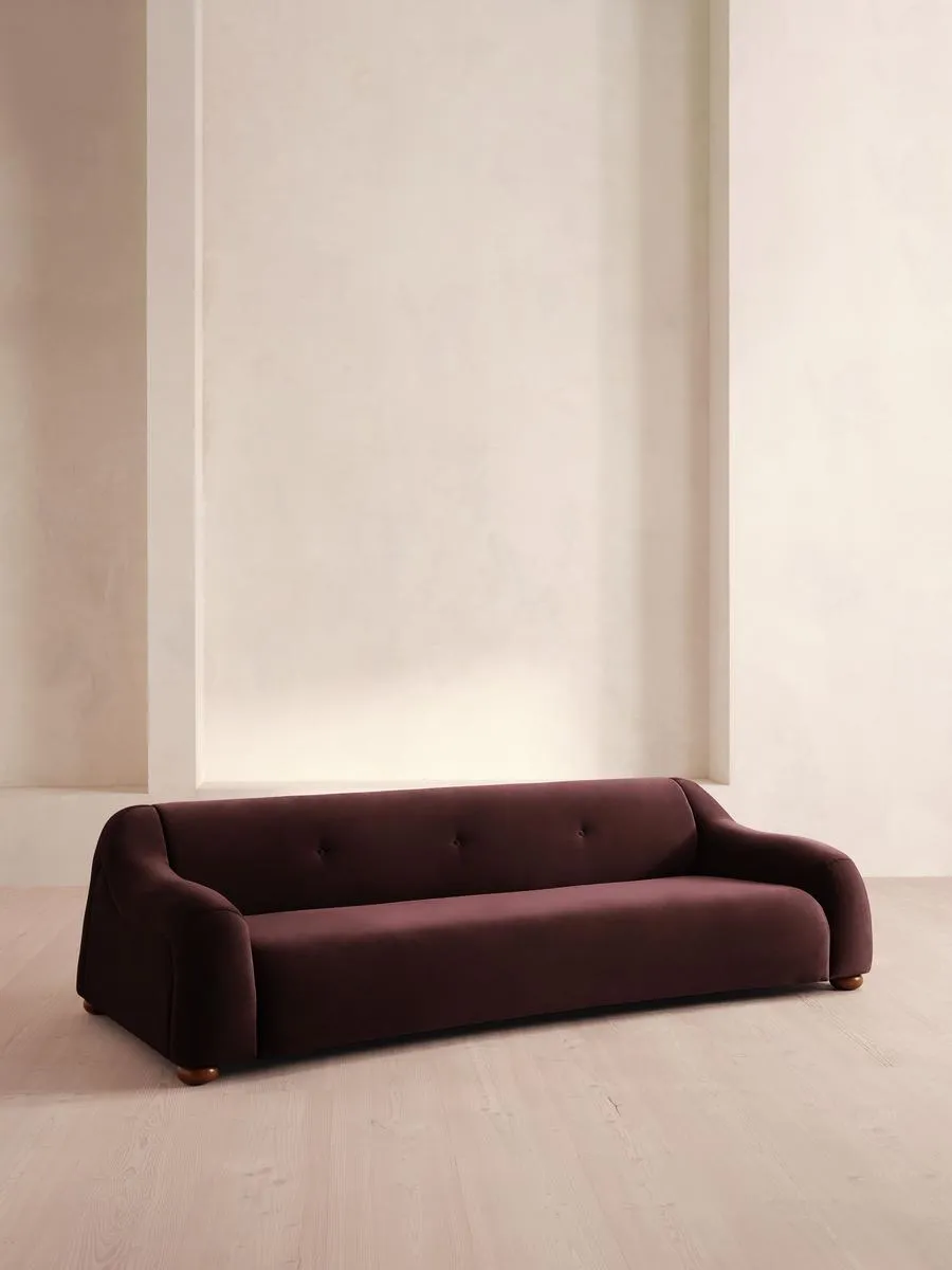 Liana Four Seater Sofa, Velvet, Aubergine