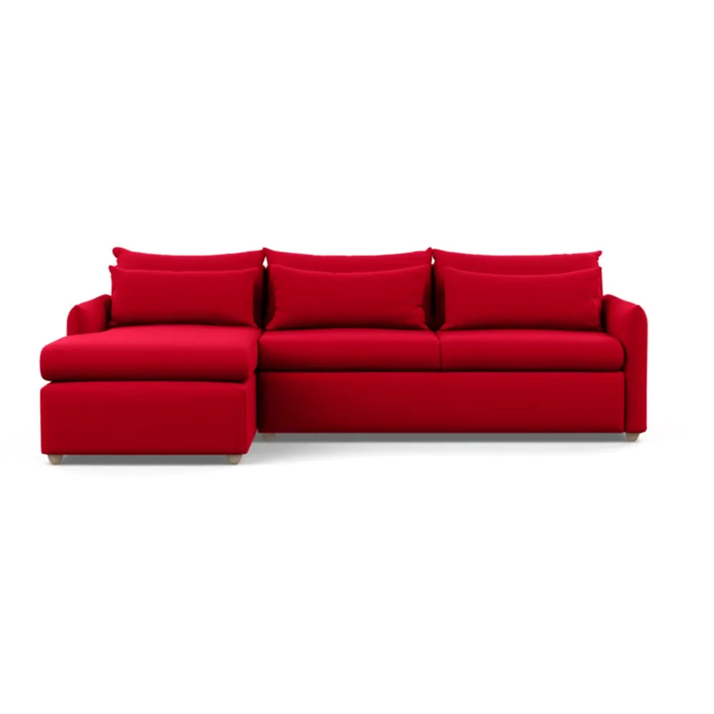 Heal's Pillow Large Left Hand Corner Chaise Melton Wool Red Oxide Natural