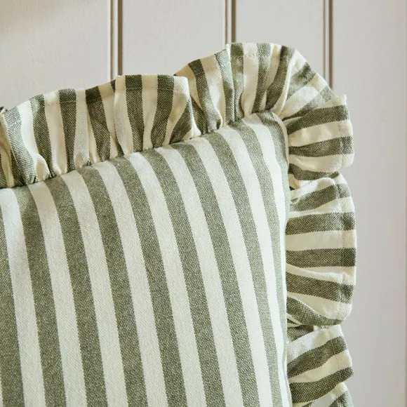 Linford Stripe Frilled Square Cushion Cover 2