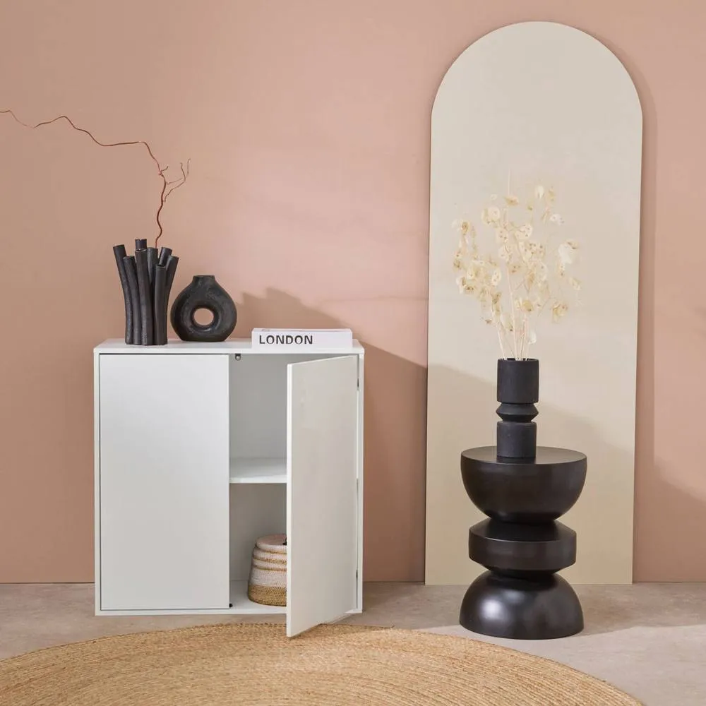 sweeek Wood effect storage unit, 2 doors, 70cm in White 4