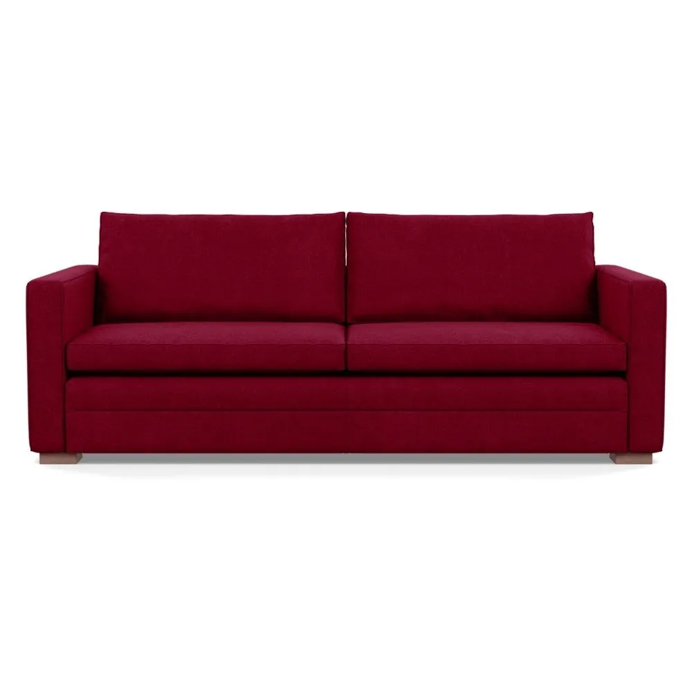Heal's Palermo 4 Seater Sofa St Moritz Wool Red 74 Walnut Feet 1
