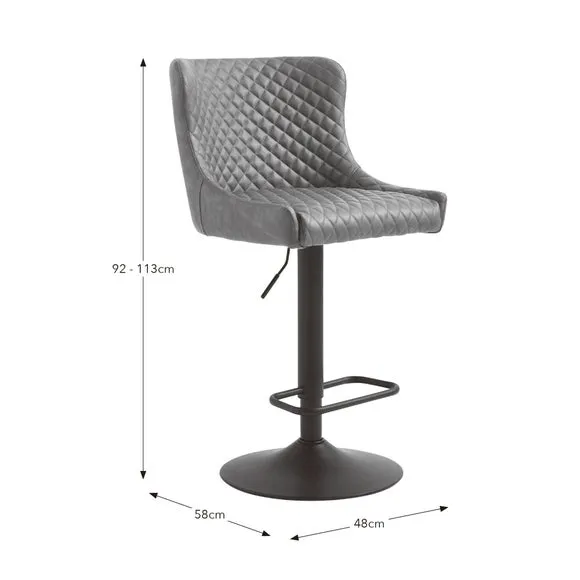Montreal Height Adjustable Barstool, Faux Leather 6