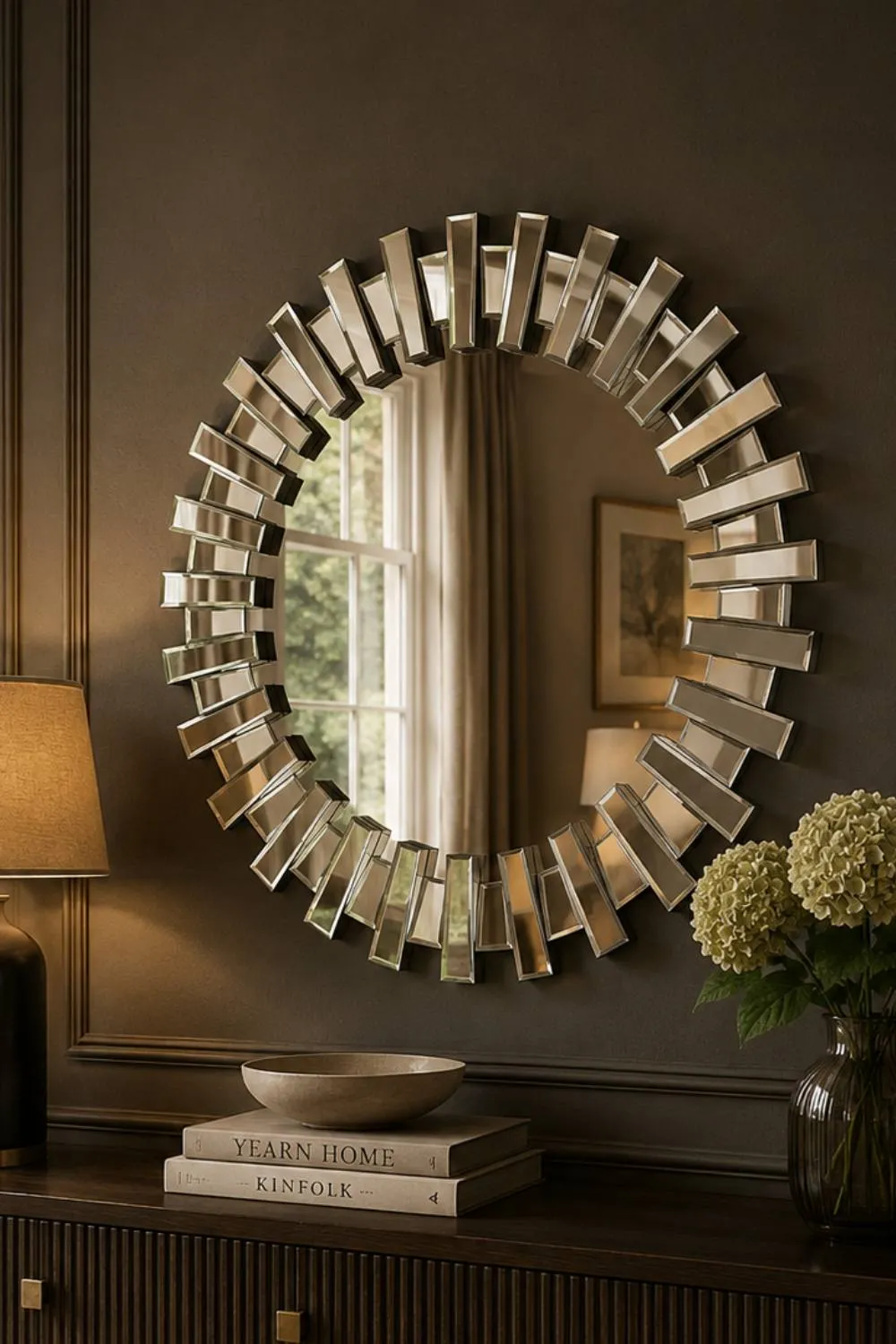 Yearn Mirrors Sunburst Round Mirror Bevelled in Clear