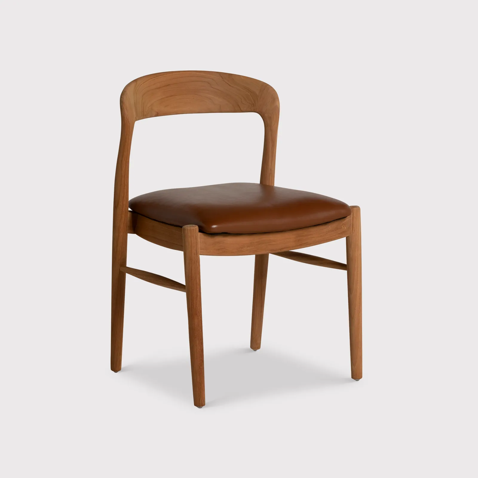 Semeru Dining Chair With Leather Seat, Wood | Barker & Stonehouse 3