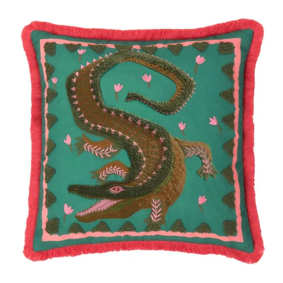 Furn. Les Animaux Croc Monsieur Tufted Square Cushion 3
