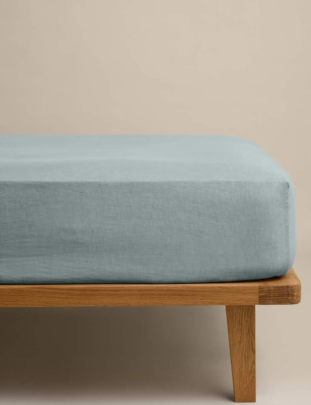 M&S Pure Linen Deep Fitted Sheet Seafoam
