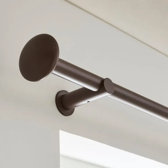 Pebble Fixed Metal Curtain Pole with Rings 1