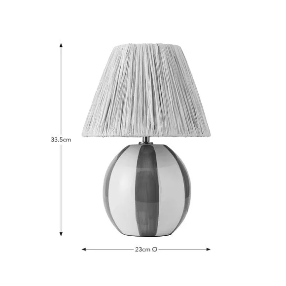 Mirabelle Ceramic Striped Table Lamp 6