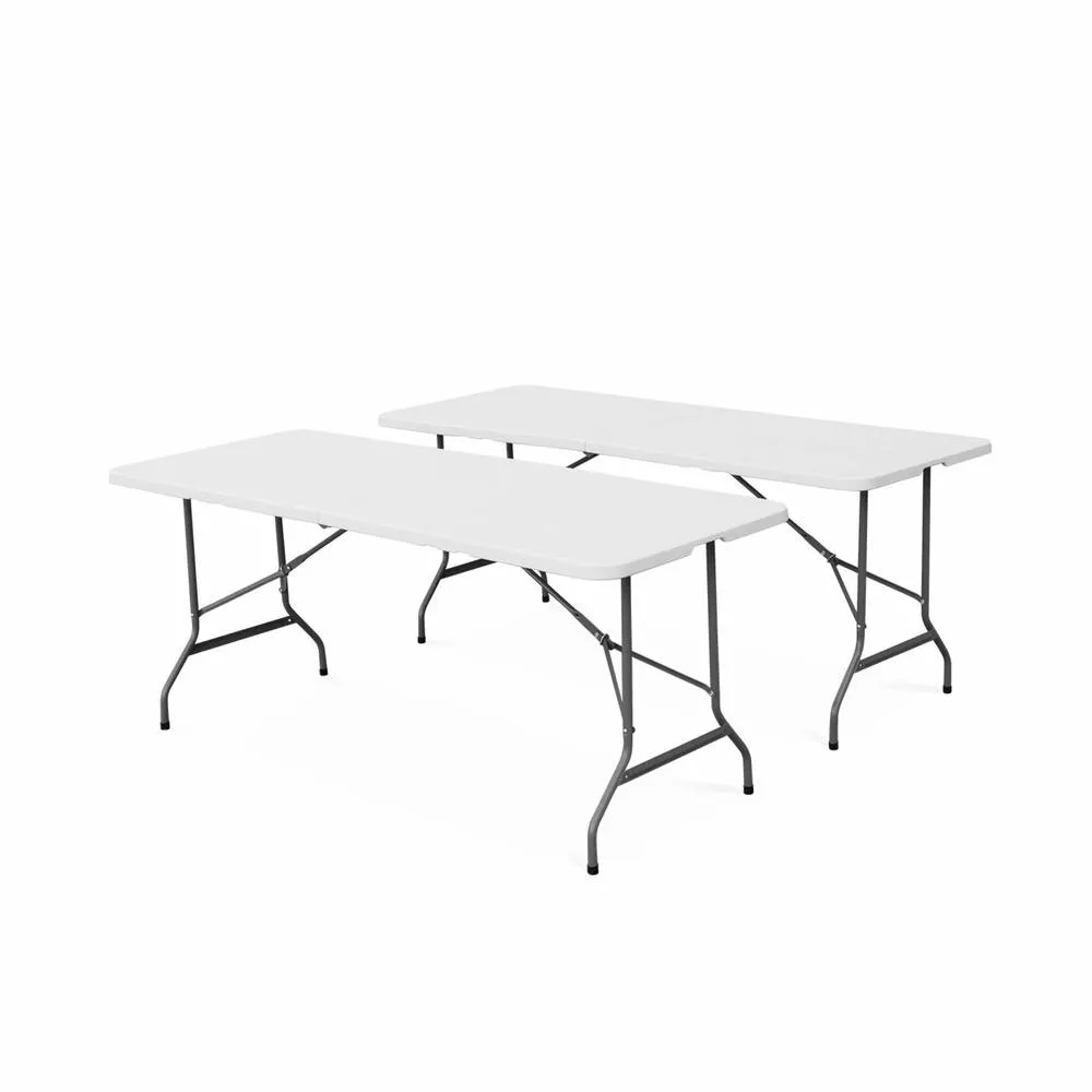 sweeek Pair of foldable plastic reception tables in White 2