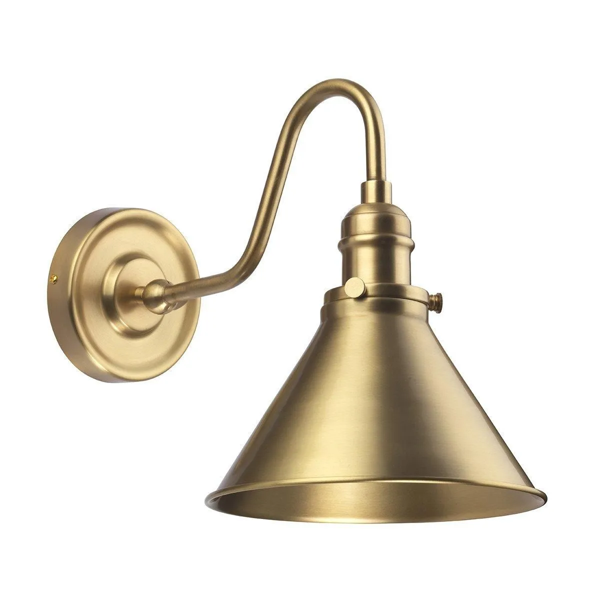 Netlighting Provence 1 Light Indoor Dome Wall Light Aged Brass E27 in Yellow
