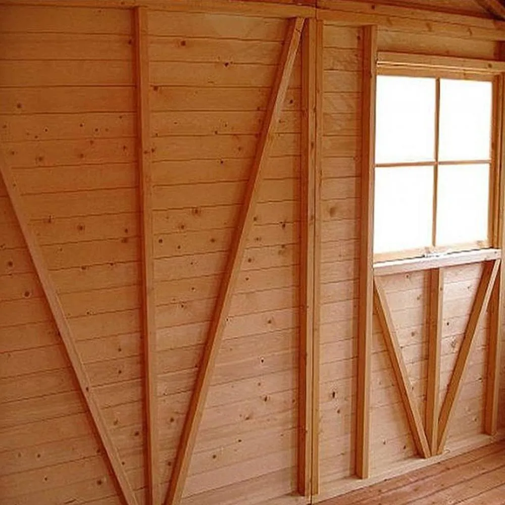 Shires Shiplap Mammoth Loglap 12x12 ft Shed Double Door - One Opening Window in Blue 4