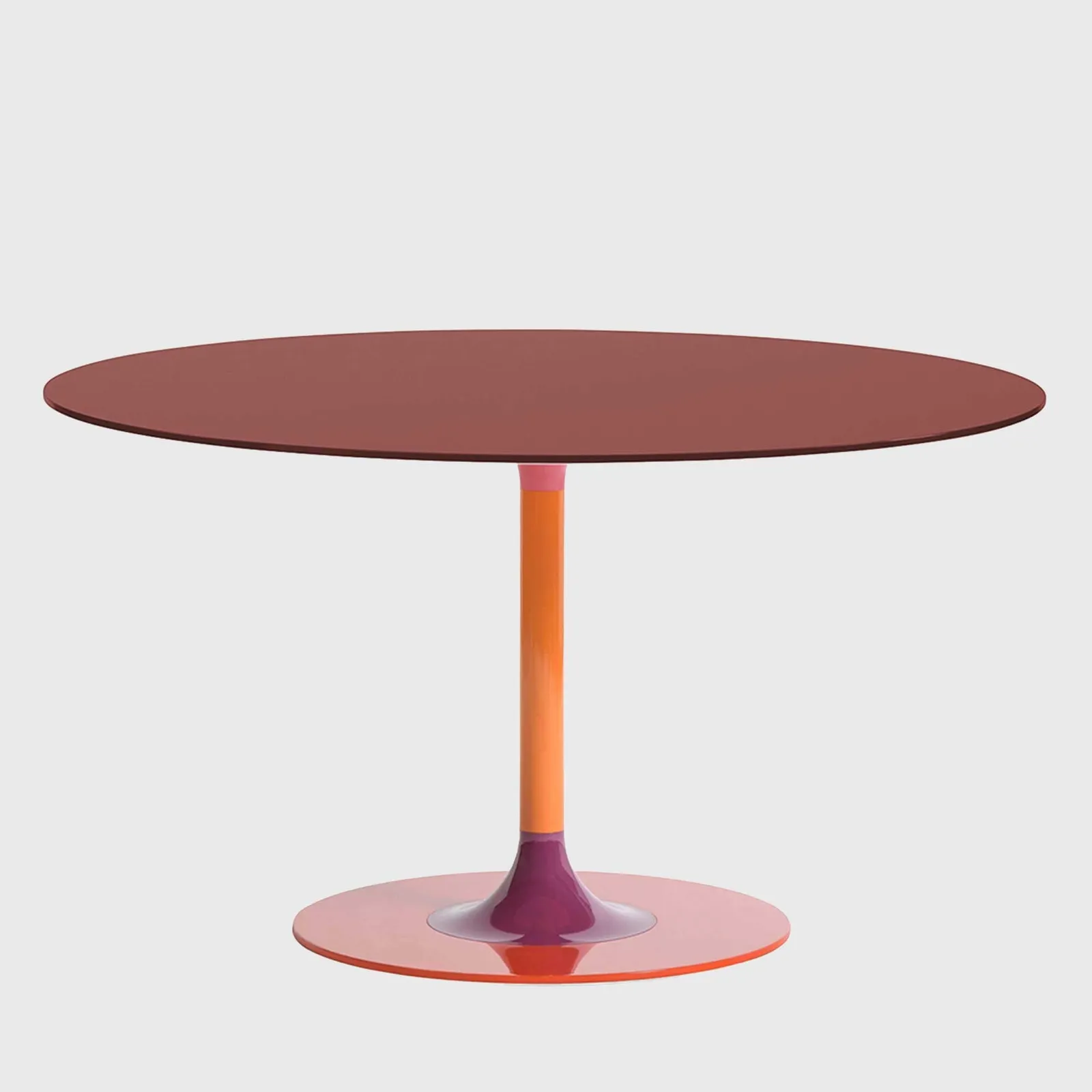 Kartell Thierry Xxl Round Table 130X130X72 Burgundy, Round, Red Glass | Barker & Stonehouse