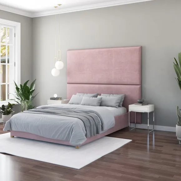 Hanging Wall Panel Dual Mount Plush Velvet Headboard 2