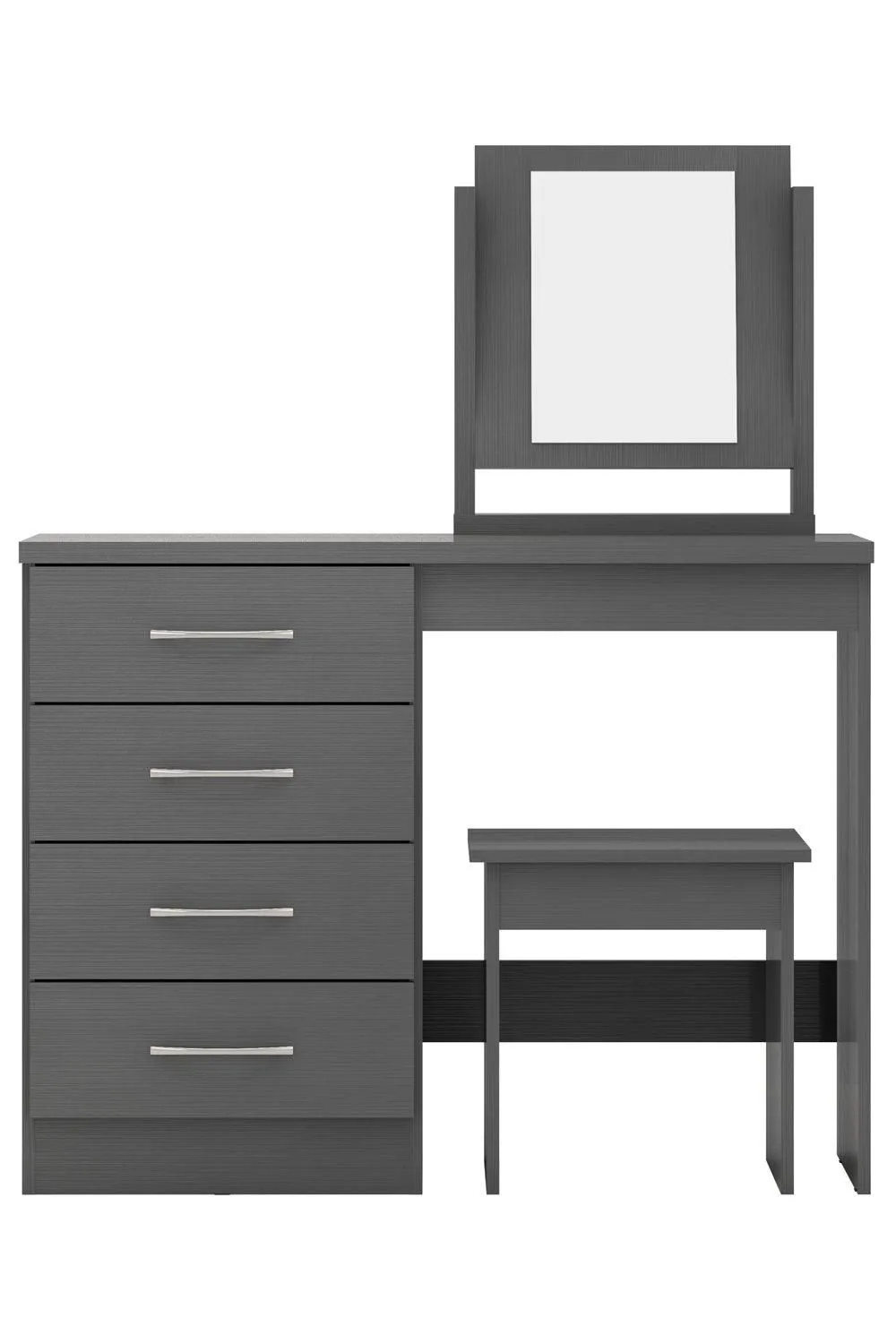 Seconique Nevada 4 Drawer Dressing Table Set in Dark Grey 2