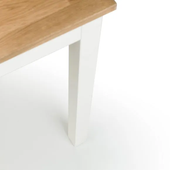 Return - Coxmoor 4 Seater Rectangular Dining Table, Off White Solid Oak 5