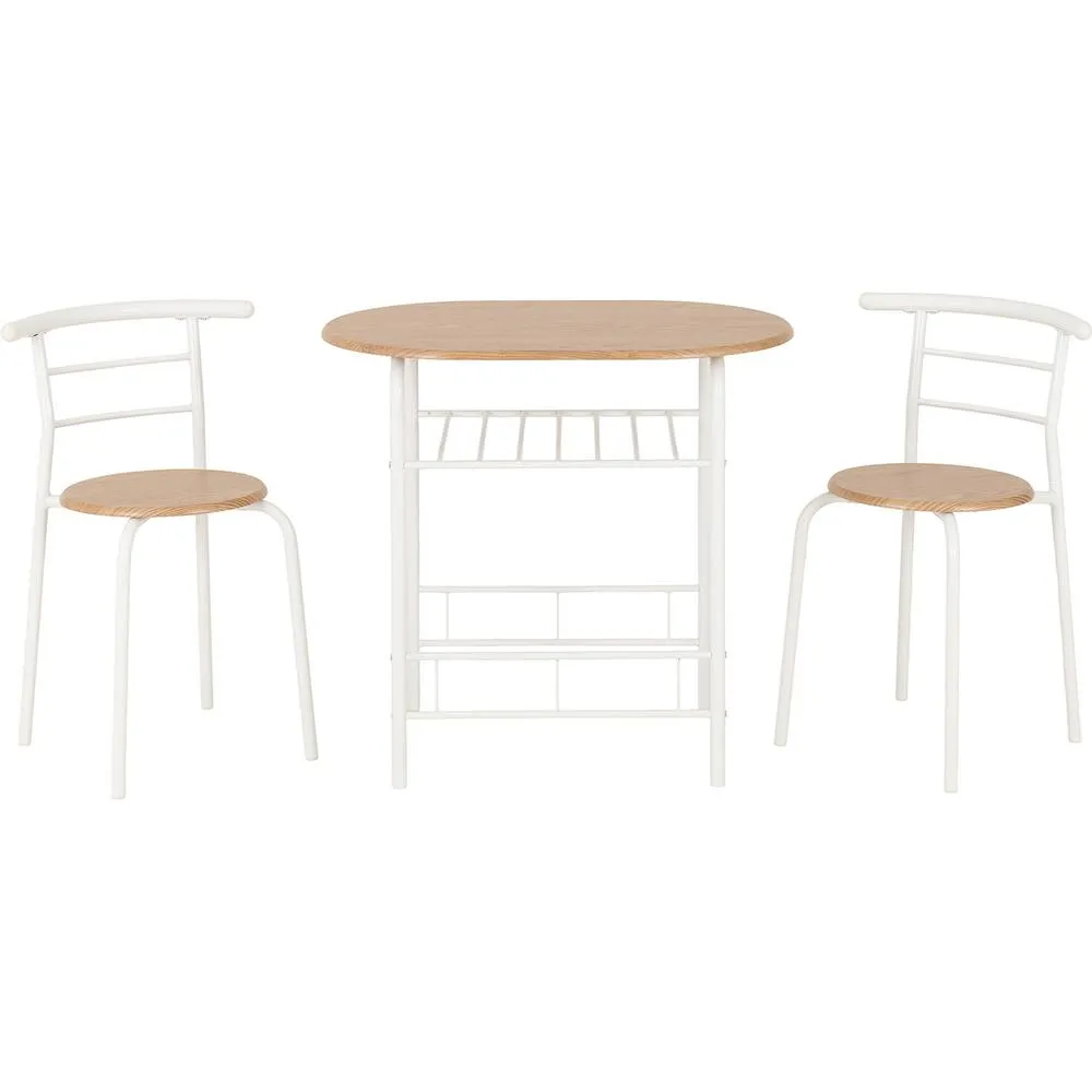 Seconique Derry Dining Set White/Oak in White 2