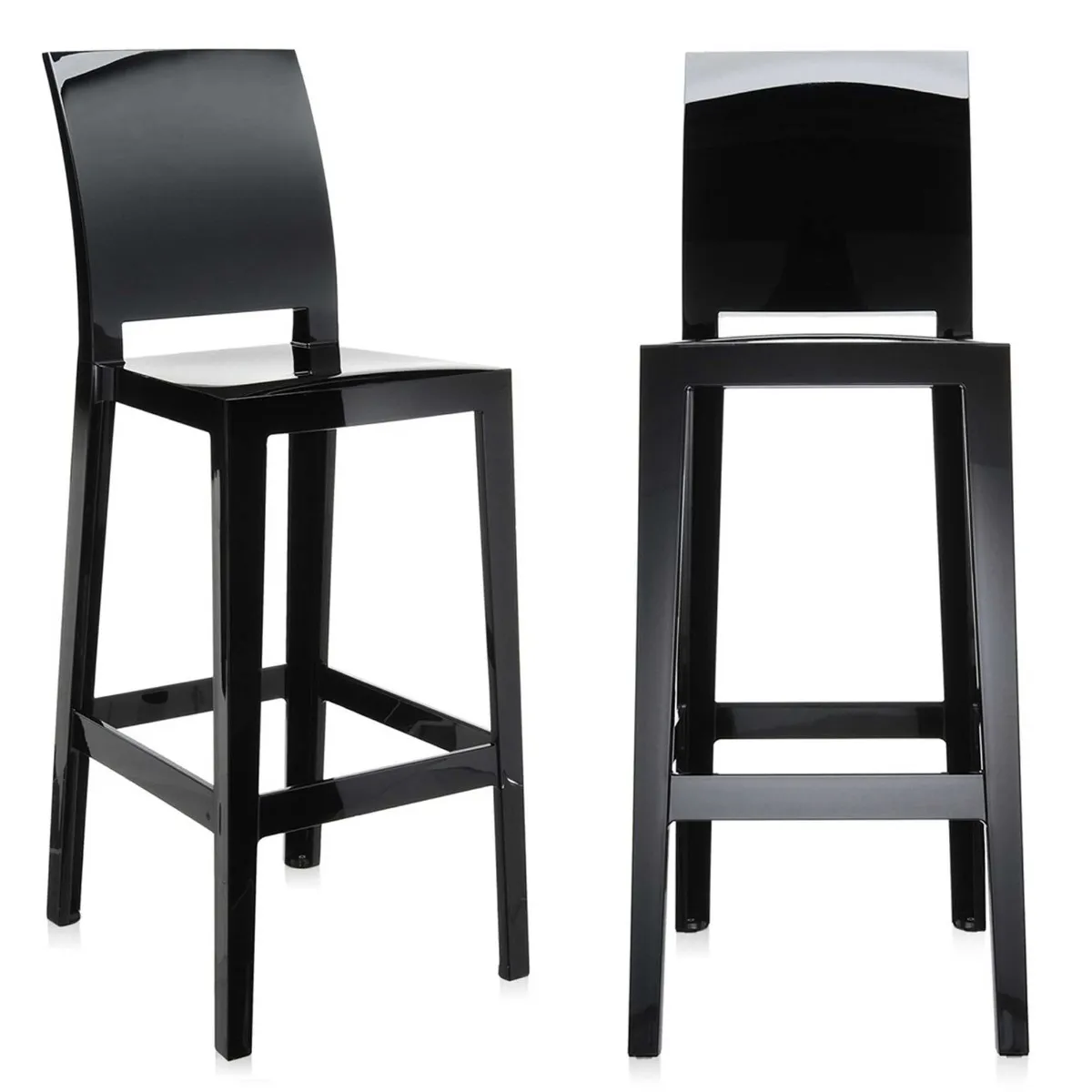 Pair of Kartell One More Please Bar Stools, Black