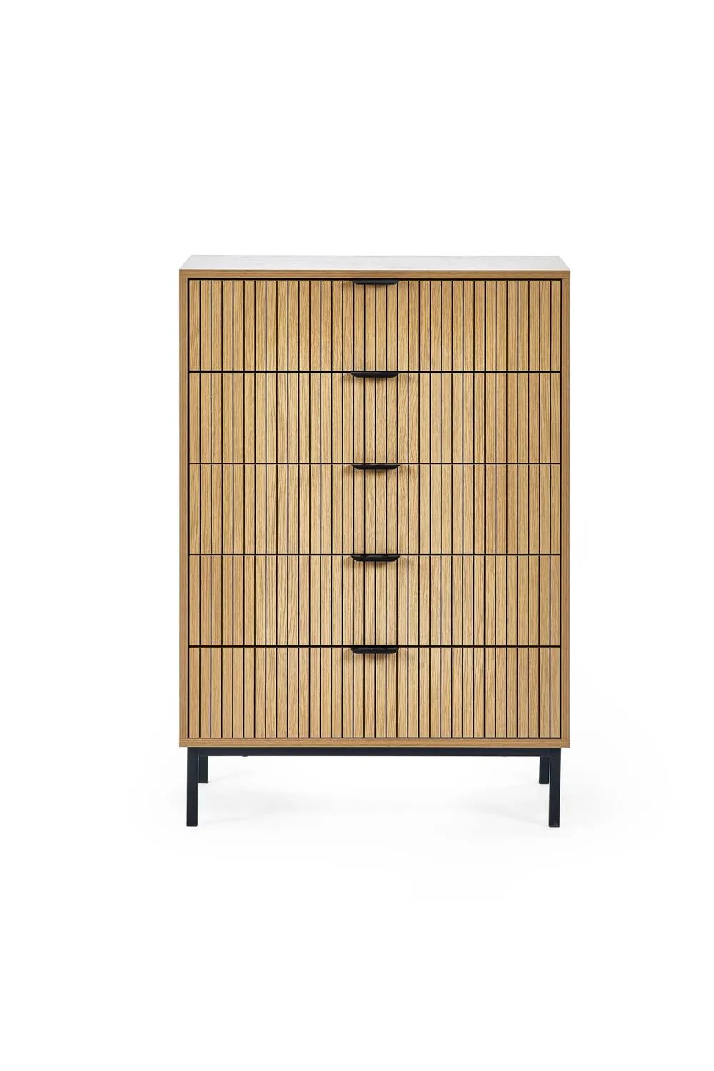 Julian Bowen Sia Fluted 5 Drawer Chest in Light Oak 4