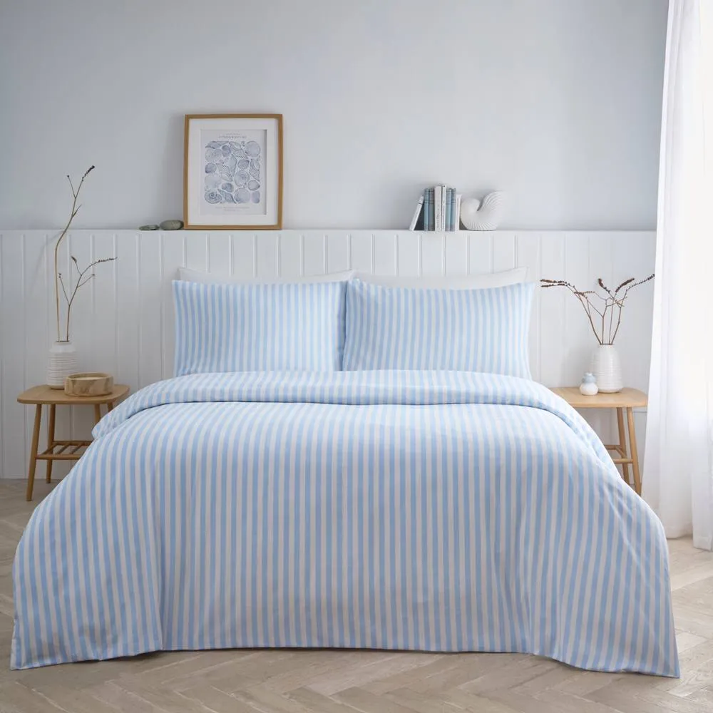 Portfolio Home Pencil Stripe Duvet Cover Set in Blue 1