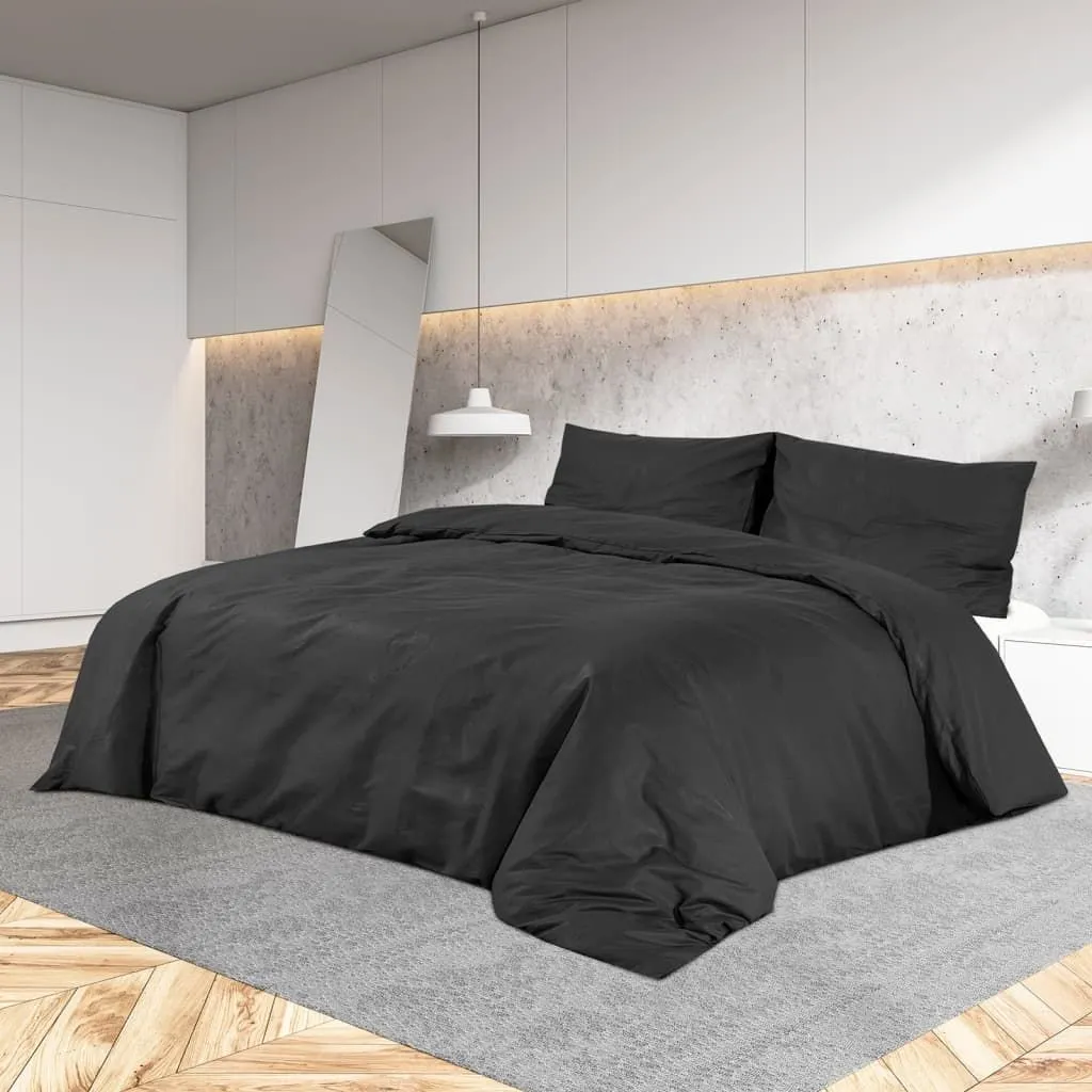 Berkfield Home Duvet Cover Set Black 225x220 cm Light-weight Microfiber
