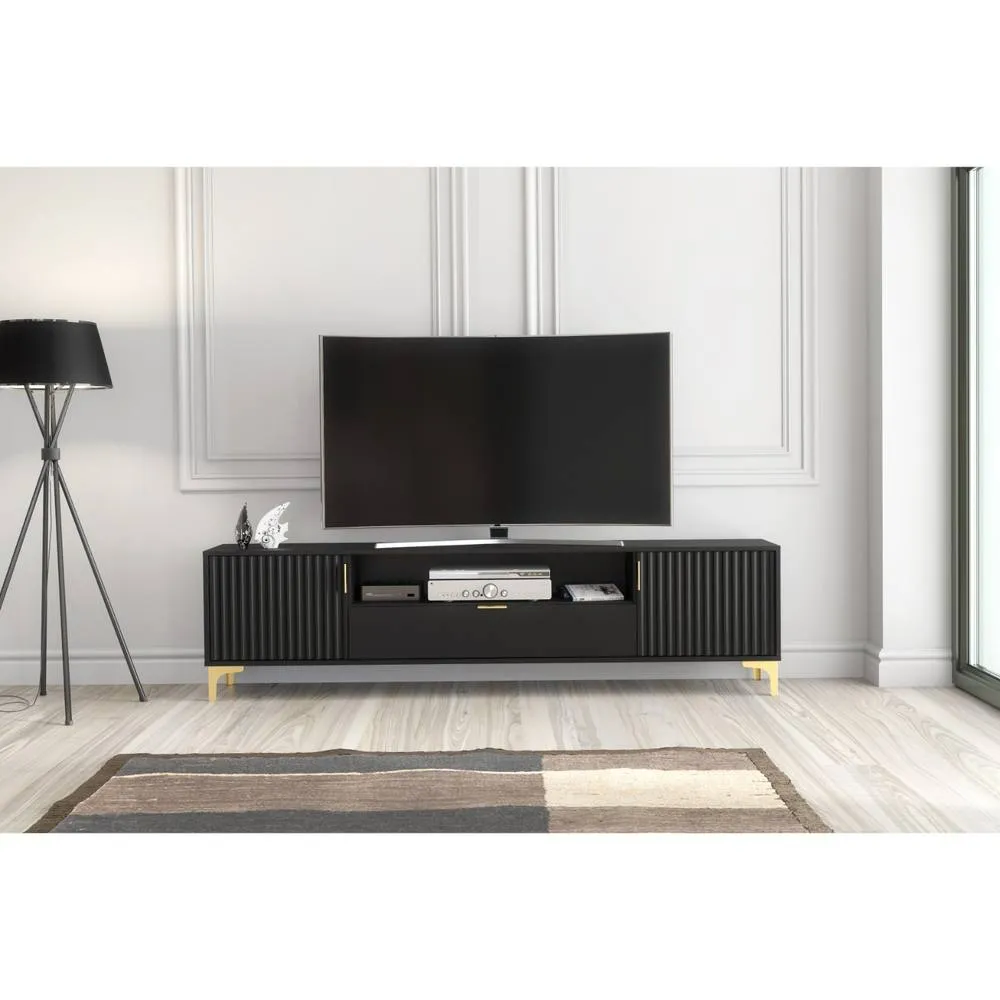Creative Furniture Tide Crest TV Unit 200cm - Black & Gold 5