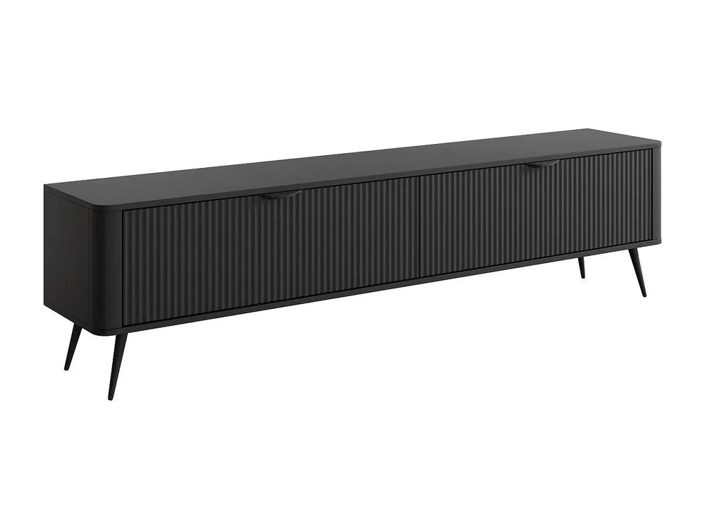 Vente-unique TV Unit In MDF With 2 Doors - Black - ELONARIA 6