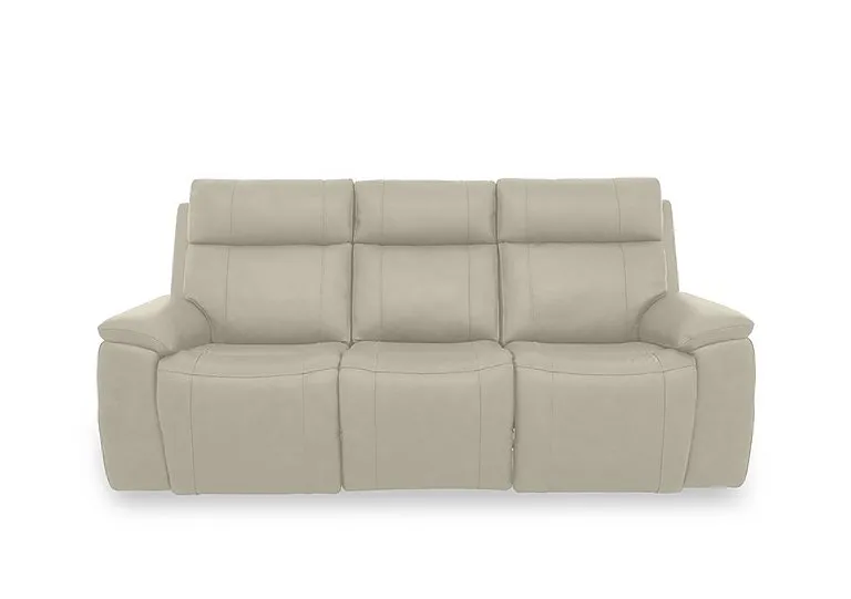 Aero Leather 3 Seater Power Recliner Sofa with Power Headrests and Heated Seats - Bone China Cat - Sofas and Armchairs - In Time for Christmas