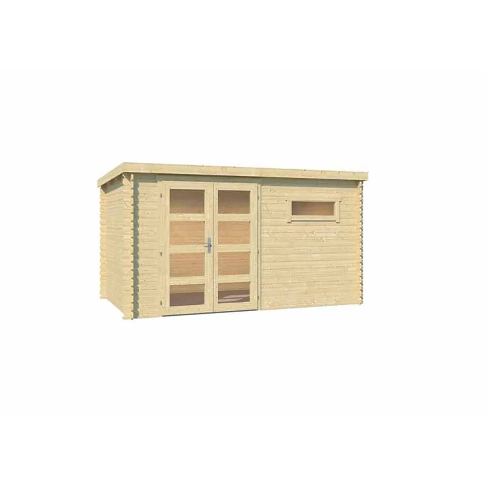 Lasita Maja Ltd Augusta-Log Cabin, Garden Room, Home Office - L400xW254.9xH216.6 cm in Light Brown 2
