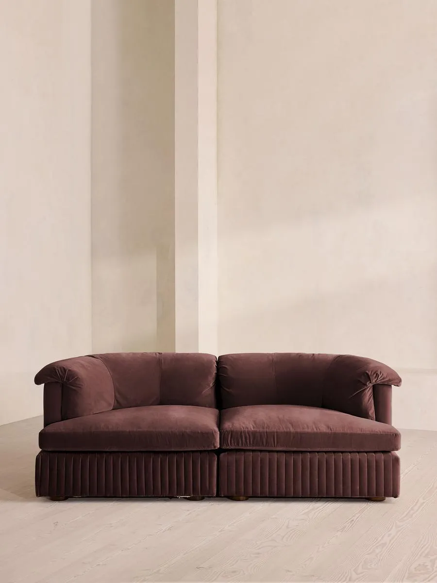 Oona Modular Sofa, Three Seater, Velvet, Aubergine