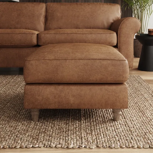 Flori Arizona Faux Leather Footstool 5