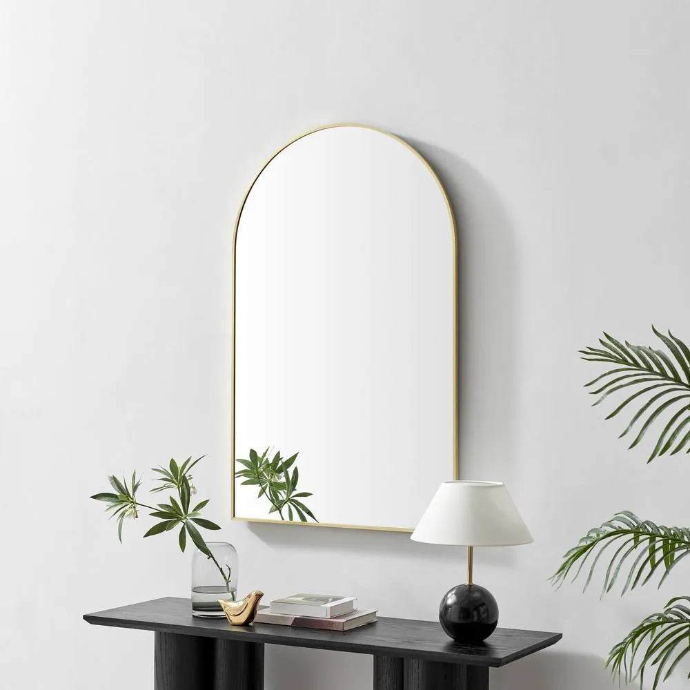 FurnitureboxUK Charlie Gold Metal Large 110x70cm Ovemantle Arch Mirror