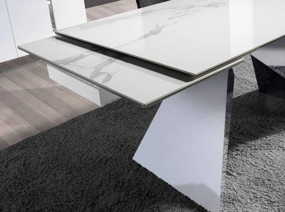Angel Cerda Extendable Rectangular Dining Table White Porcelain 5