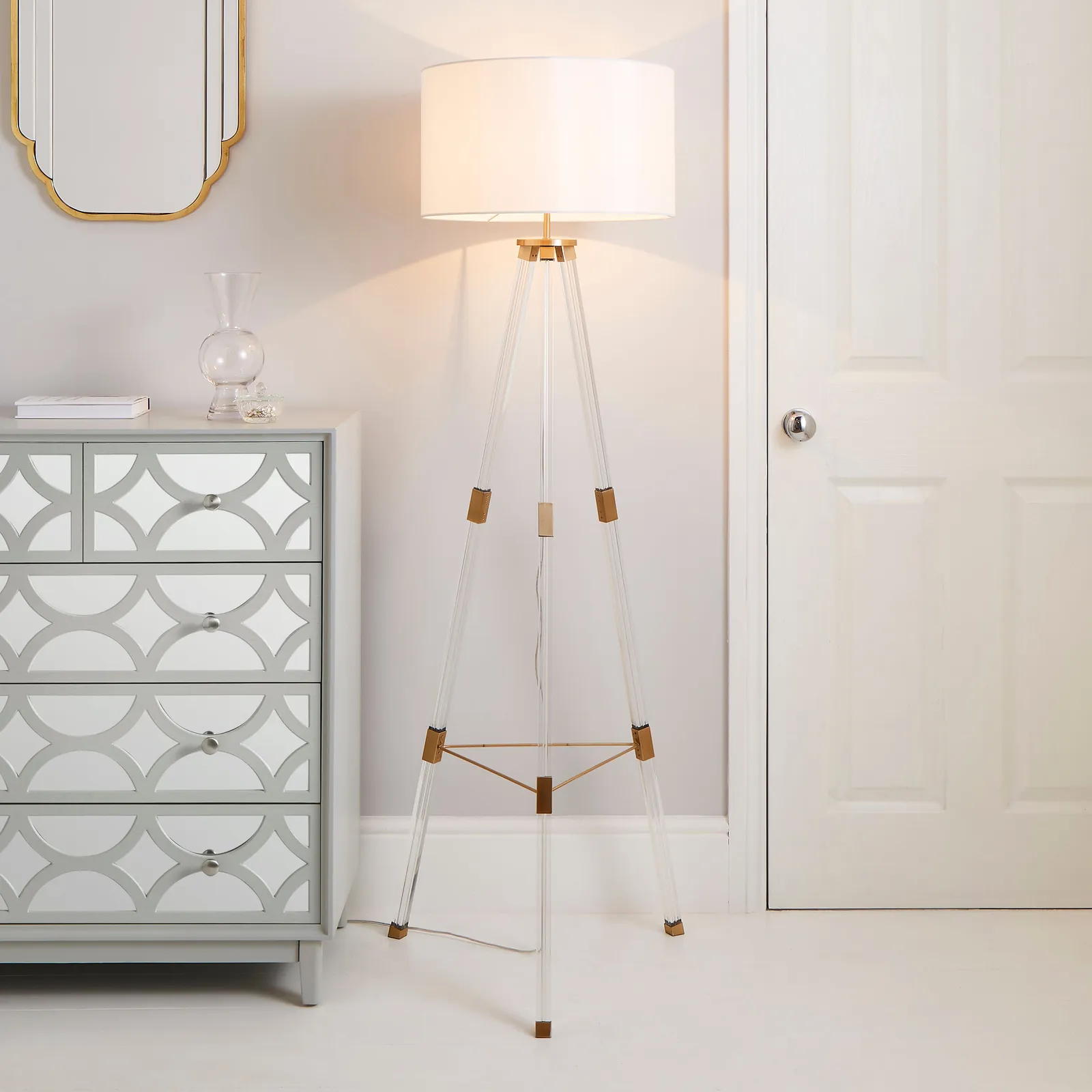 Hotel Finley Tripod Floor Lamp Gold