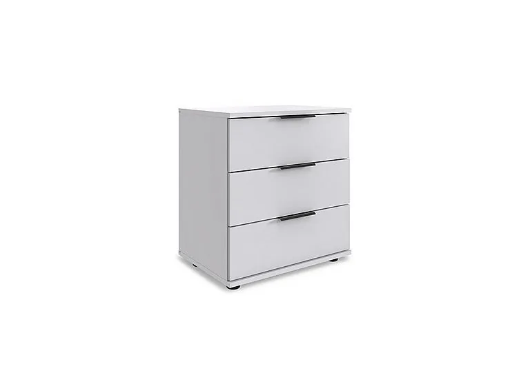 Antoni 3 Drawer Decor Bedside Cabinet - White