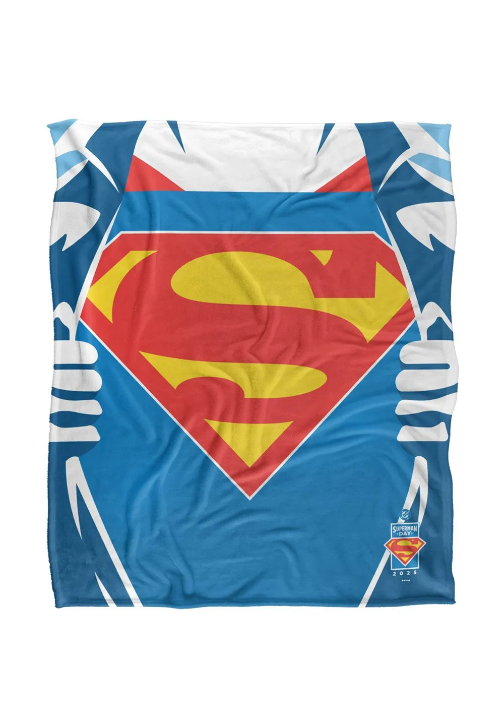 Superman Day 2025 Chest Logo Silky Touch Super Soft Throw Blanket 152 X 127 cm in White