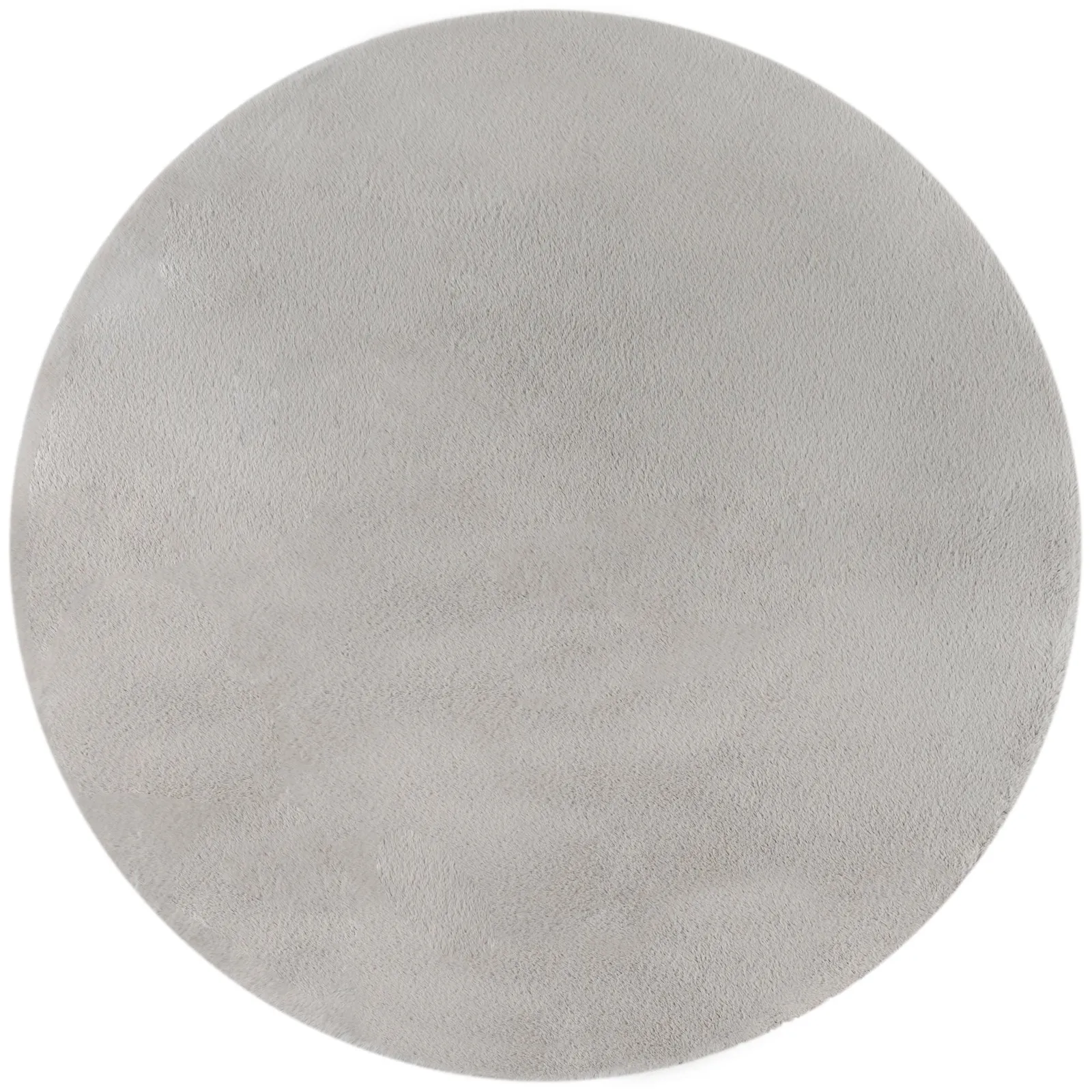 Faux Fur Supersoft Lush Circle Rug Grey