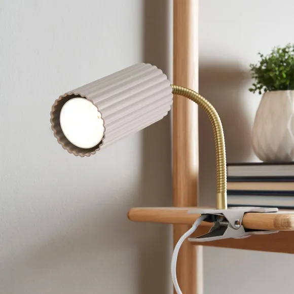 Georgi Industrial Ribbed Adjustable Clip On Table Lamp 1