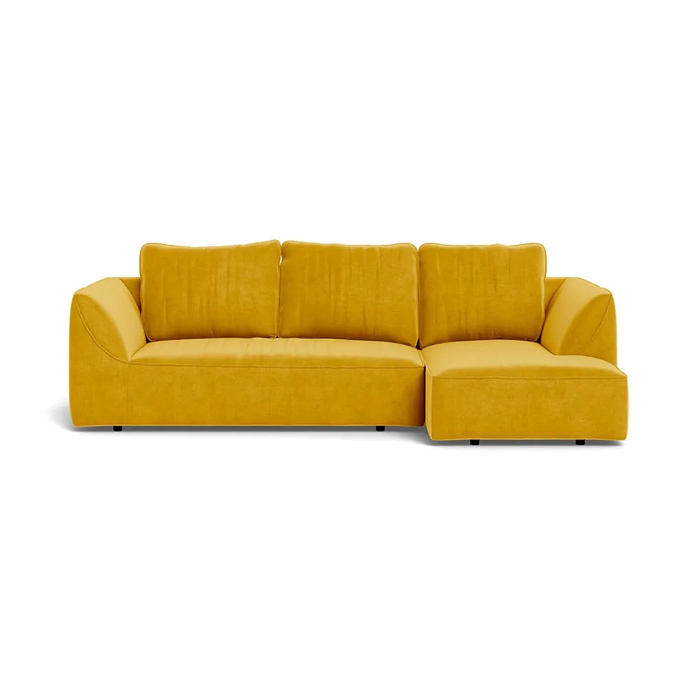 Heal's Morven Right Hand Facing Corner Chaise Sofa Smart Luxe Velvet Canary 1