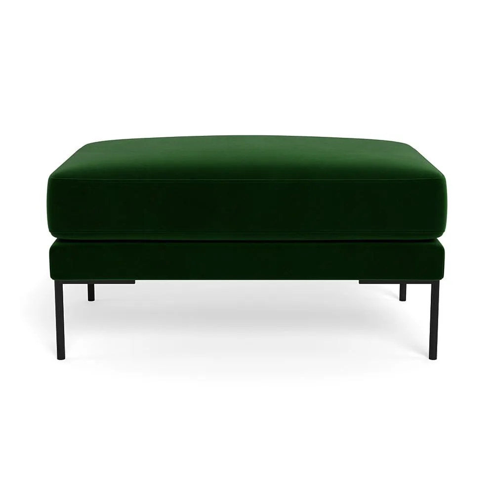 Heal's Torrington Ottoman Smart Velvet Forest Black Feet