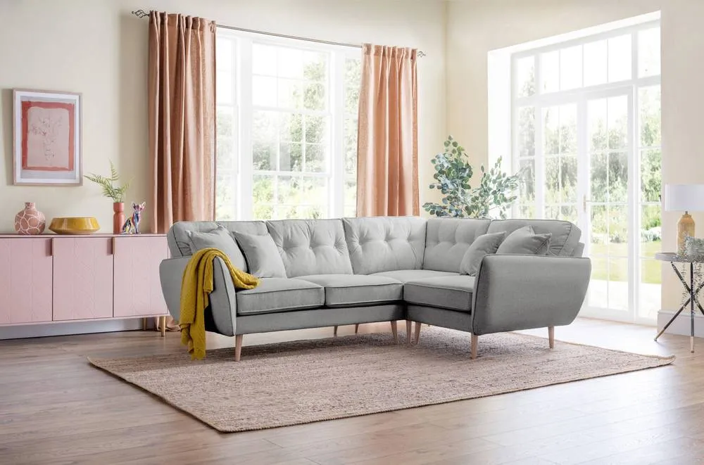 The Great Sofa Company Ailis 2 Corner 1 Faro Ashen in Light Grey