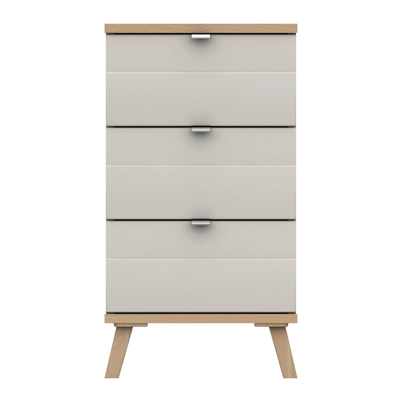 Murray 3 Drawer Bedside Off White