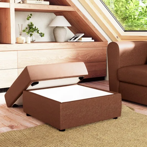 Square Arizona Faux leather Storage Footstool 2