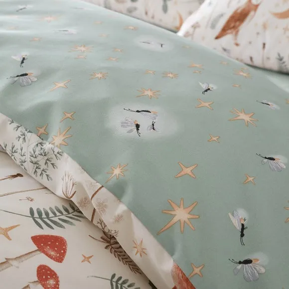 Catherine Lansfield Enchanted Twilight Animals Reversible Duvet Cover & Pillowcase Set 4