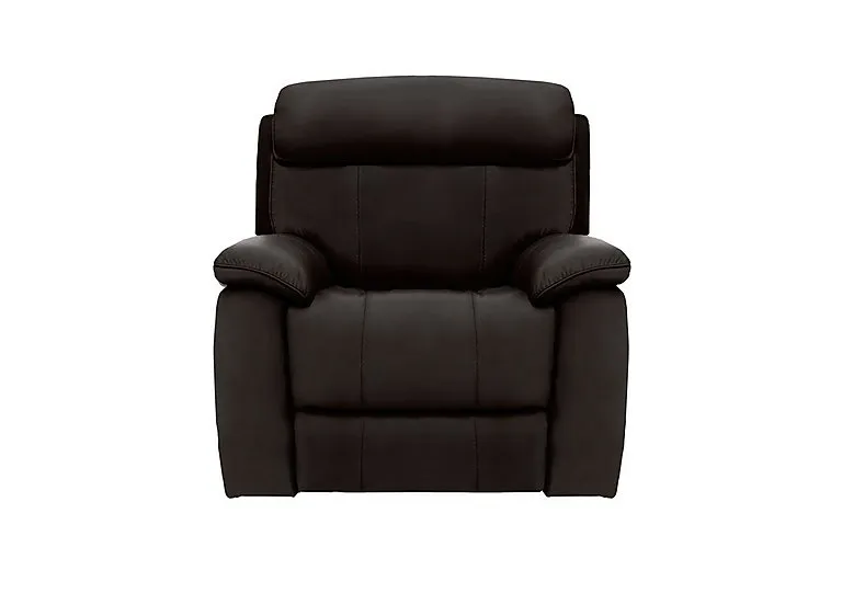 Moreno Leather Power Recliner Armchair with Power Headrest - Dark Chocolate